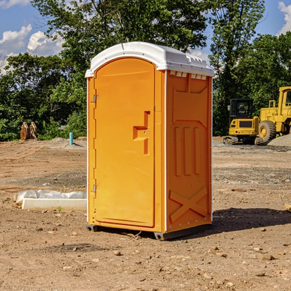 how often are the portable restrooms cleaned and serviced during a rental period in Elbe